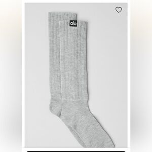 NWT Alo yoga Unisex Scrunch Sock - Athletic Heather grey size L